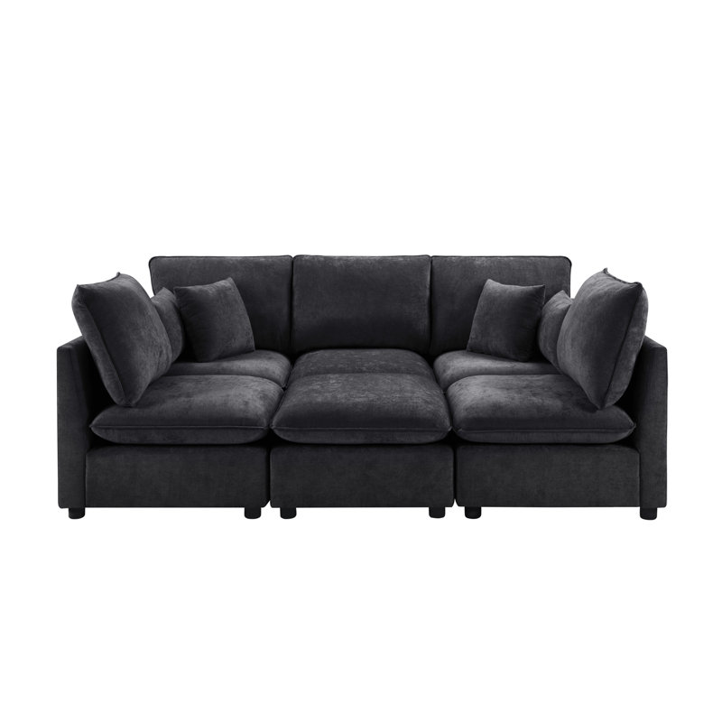 Canapé modulaire Modern, Chenille noir