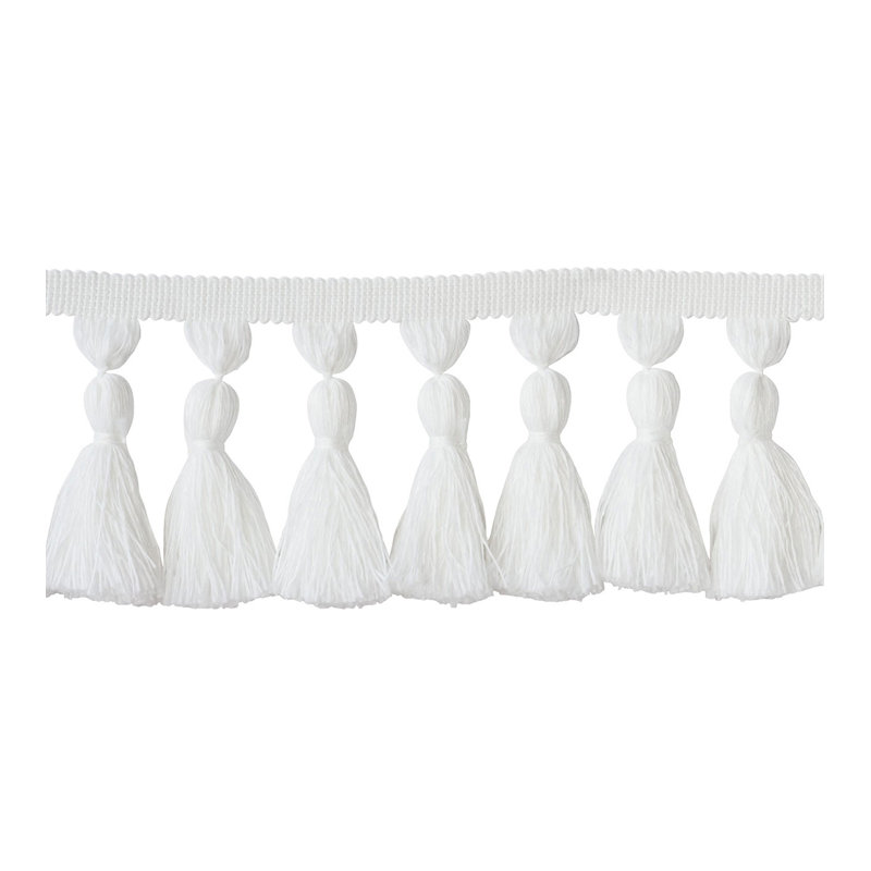 Tissu à bordure pampille b Hullabaloo, Blanc