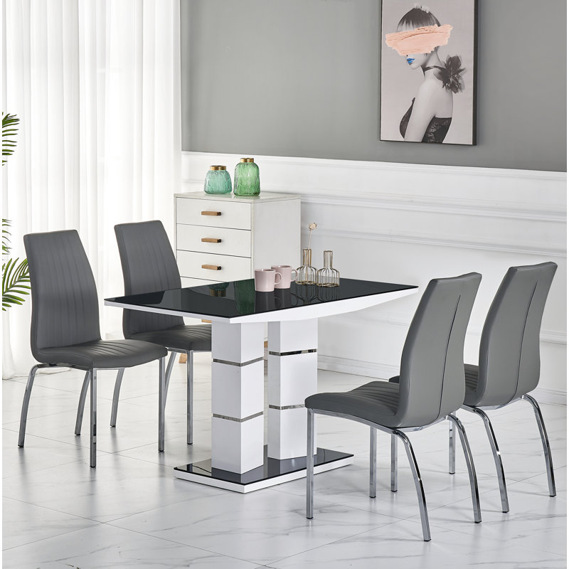 Shellman 4 - Person Dining Set, Grey