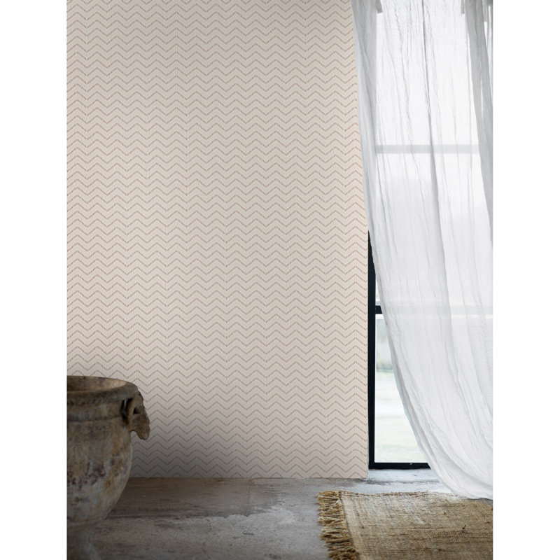 Boråstapeter Chevron Dots Wallpaper, Pearl