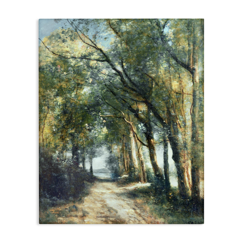 Forest Path Under Tree Canopy Canvas Wall Art, design by Corot, 40" H x 30" W