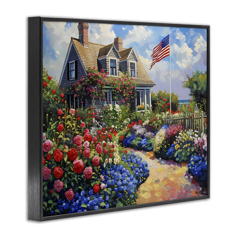 An American House, giclée encadrée, design par LSR Creative Studio, H 11 po x l 14 po, Noir