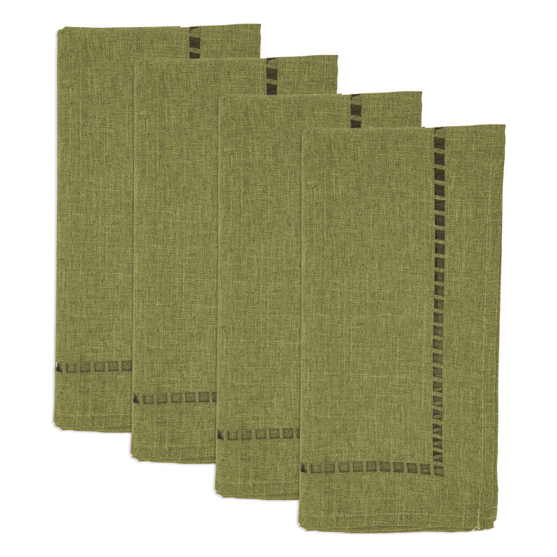 Laser-Cut Hemstitch Napkin (Set of 4), Green