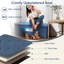 Banc de rangement avec repose-pieds 43 po avec cloison amovible et poche latérale pour chambre bleue