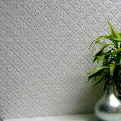 Papier peint embossé floral et botanique 33 'x 20,5 "Blume