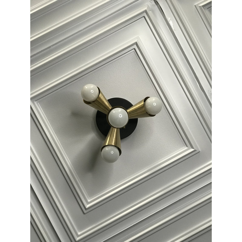 Nika Semi Flush Mount, Black/Brass