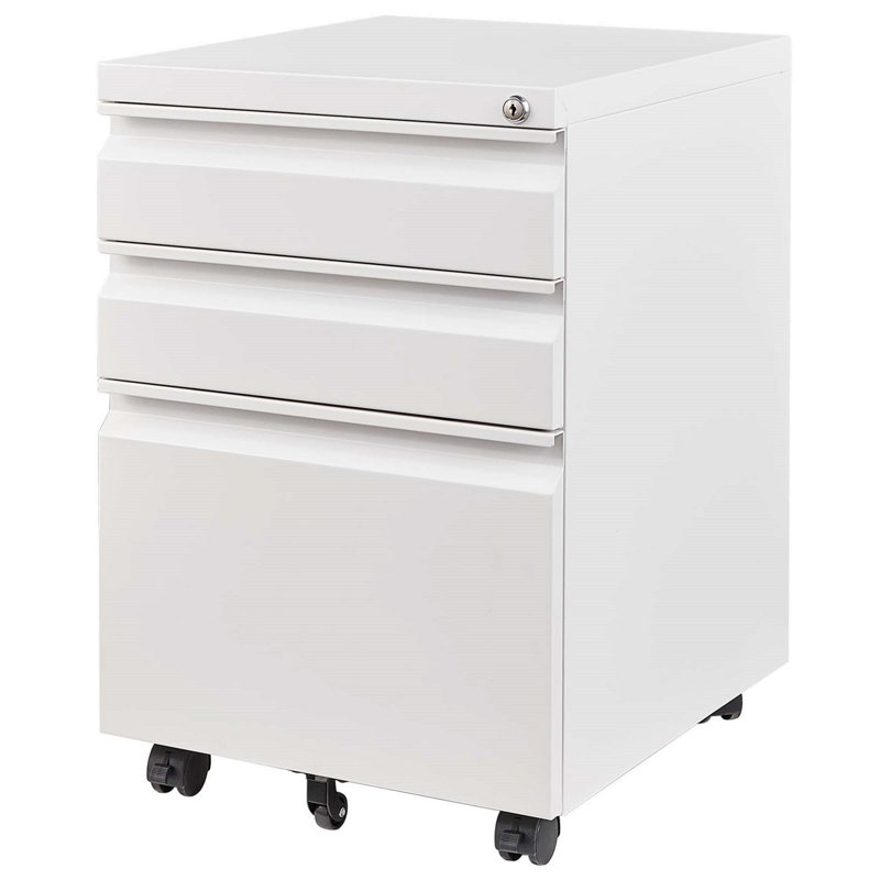 Office Storage Cabinet, Mobile File Cabinet With 3 Drawers, Metal Filing Cabinet For Home Office, Vertical Filing Cabinet For Storage