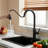 Pull Down Sprayer Kitchen Faucet With Touchless Sensor And Deck Plate-122723581