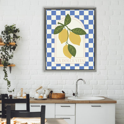 Cadre flottant à carreaux Vibrant Summer Lemons, design par Emily Dumas