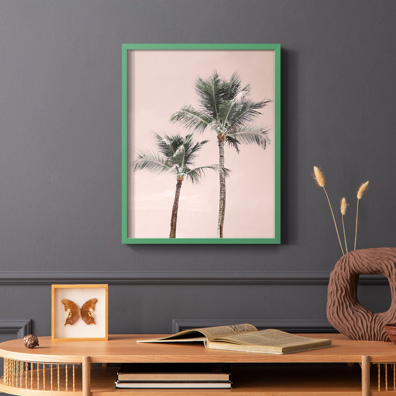 Reproduction encadrée Aruba - bois massif, Vert, H 10 po x l 8 po