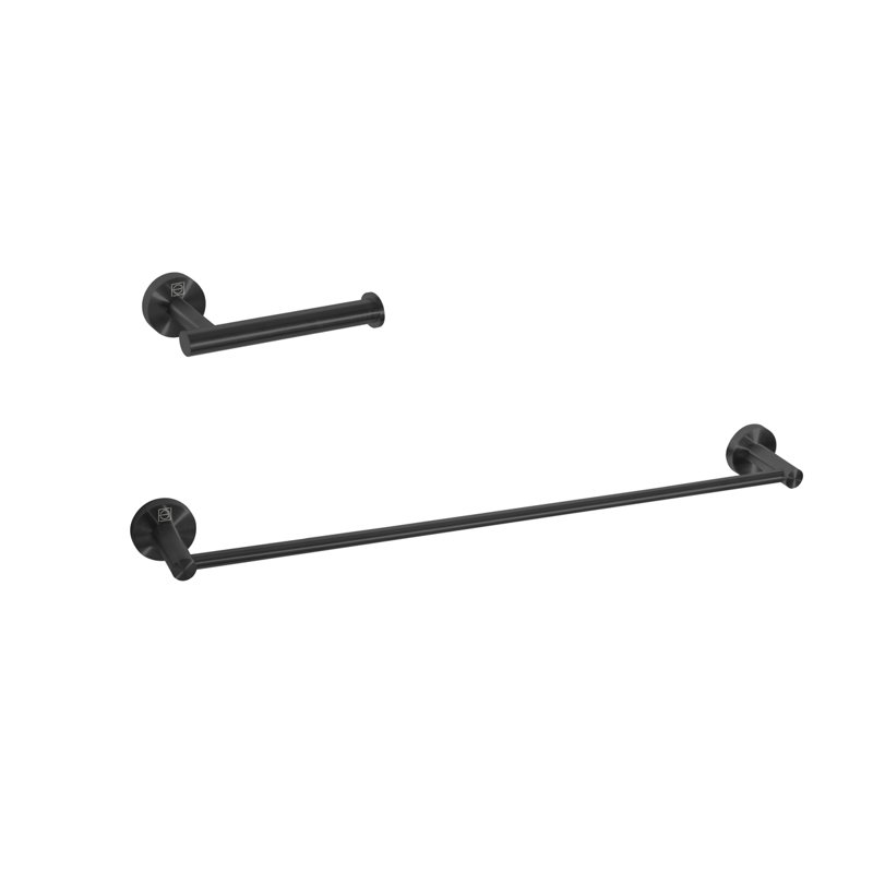 Ensemble de quincaillerie de salle de bain 2 pièces Alma, Noir mat