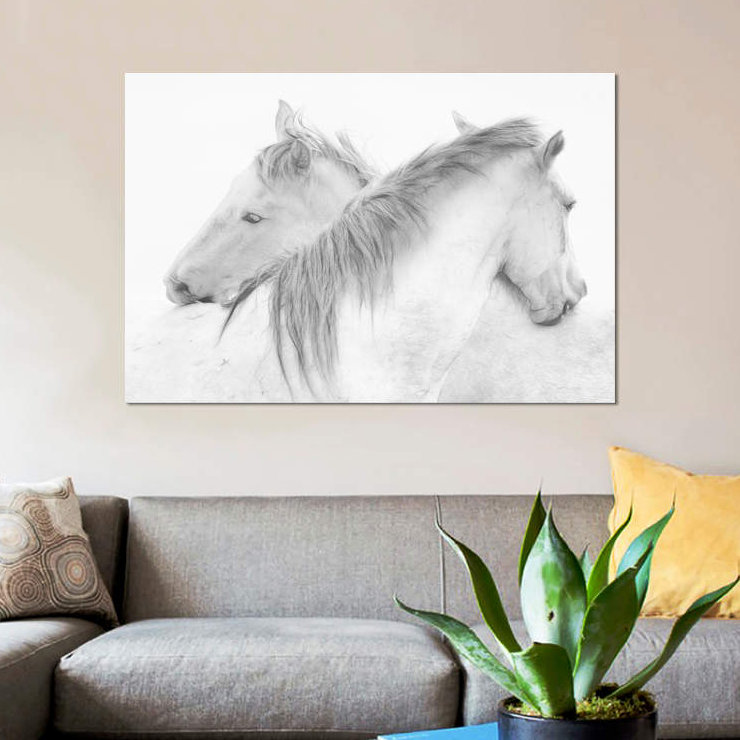 «Horses» par Marie-Anne Stas - impression sur toile tendue, H 12 po x l 18 po x P 1,5 po, Toile tendue, Pas de tapis