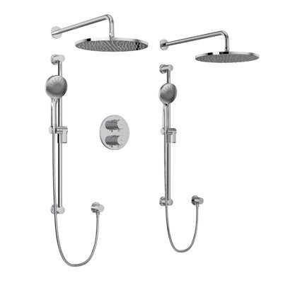 Riu 0.75" Thermostatic And Pressure Balance 6 Function System With Integrated Volume Controls Featuring Rain Showerheads And Multi-Function Handshowers