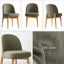 Ensemble de salle à manger moderne 7 pièces 60 pouces avec placage en chêne et 6 chaises en lin-902449128