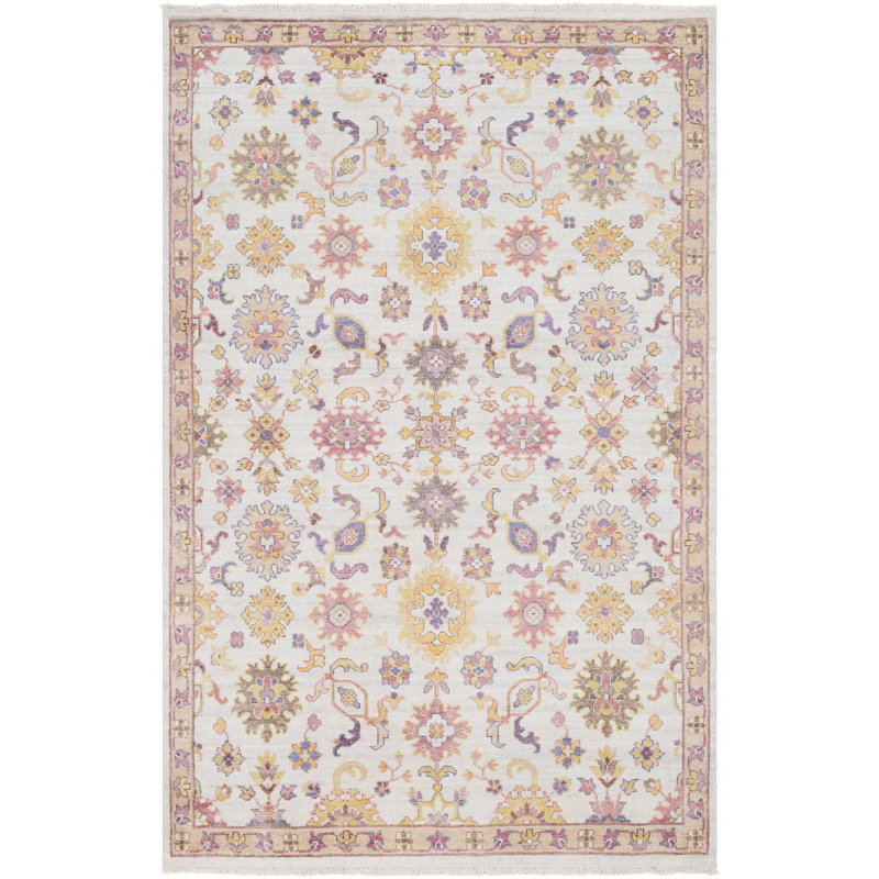 Tapis rose / blanc Daison, Rectangle 2 pi x 3 pi