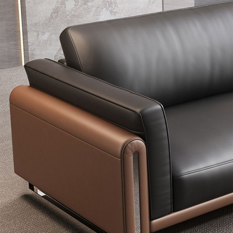 Coussin de canapé modulaire en similicuir noir, 4, H 33,46 po x l 110,24 po x P 34,65 po