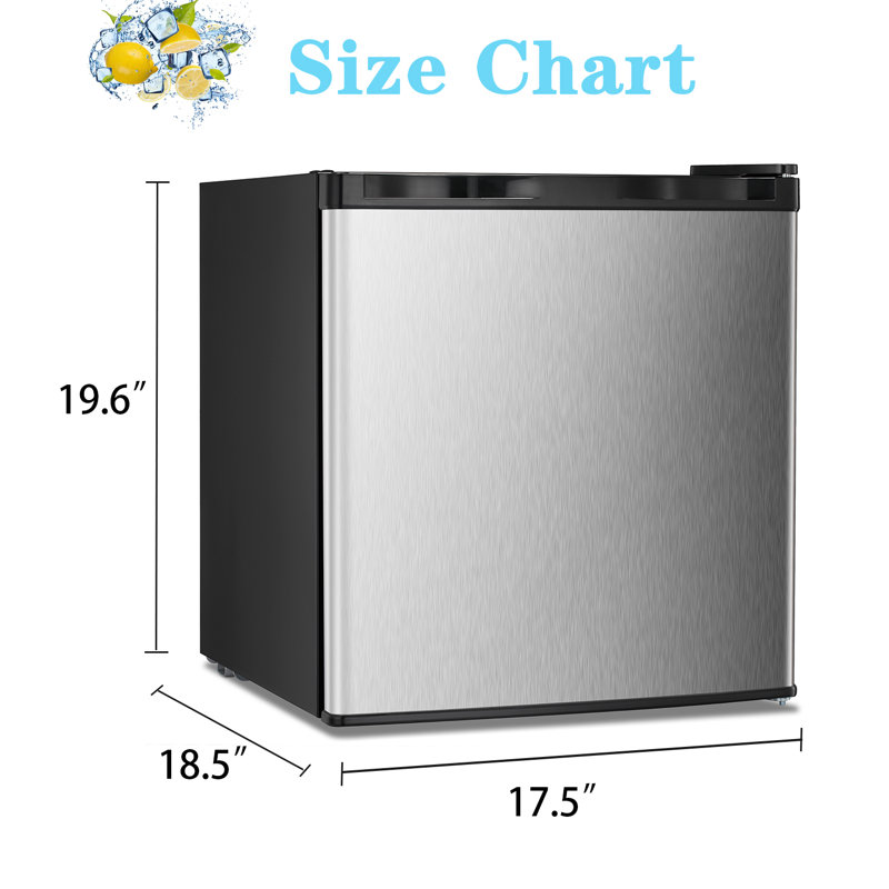 1.1 Cubic Feet Undercounter Upright Freezer with Adjustable Temperature Controls, Silver