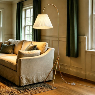 73" Linen Floor Lamp