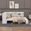 Lit de jour avec armoires de rangement, range-chaussures, structure en bois de pin massif avec ports USB-956259236