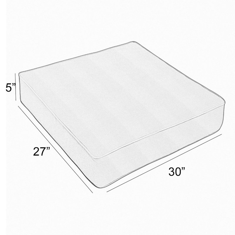 Outdoor Dining Chair Back Cushion, 5" H x 30" W x 27" D, Green