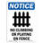 No Climbing Or Playing Sign