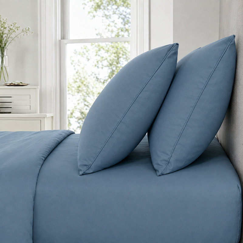 Lia Design Collection Microfiber Solid Colour Duvet Cover Set, Double, Adriatic Blue