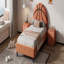 Lit plateforme tapissier Basketball Design pour enfants et garçons, adolescents, orange
