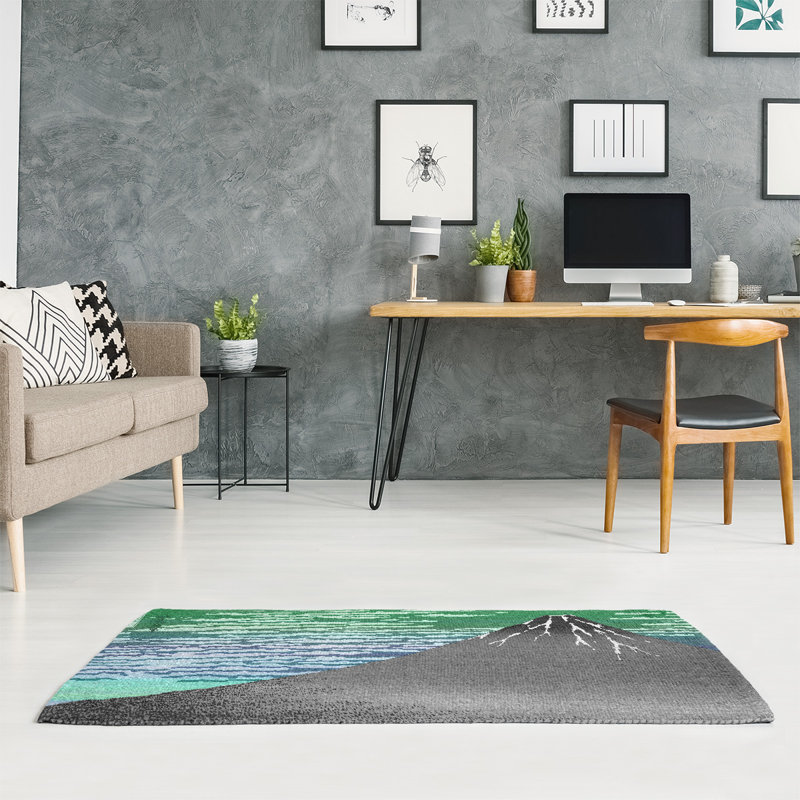 Tapis à surface verte/grise the fine vent clear, Rectangle 2 pi x 3 pi