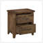 Table de chevet classique au design transitionnel avec finition brunie, bois d'hévéa massif, aspect rustique pour la chambre à coucher