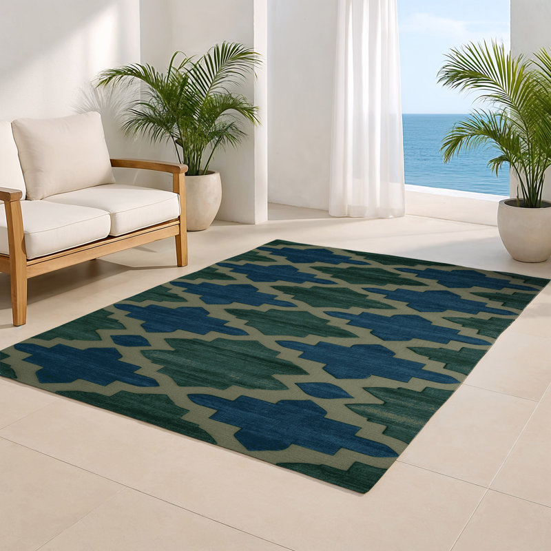 Tapis gris intérieur et extérieur Trellis, Rectangulaire 2 pi x 3 pi