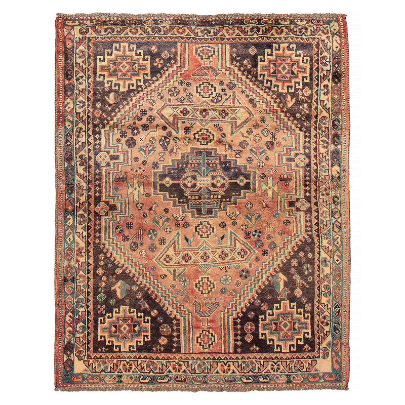 Tapis unique en cuivre fait à la main 4 pi 7 po x 5 pi 7 po Melis