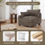 Upholstered Faux Rabbit Fur Flannel Armchair with Pillow Back, One Arm Single Chair Module Part For Sectional Sofa-1550136932