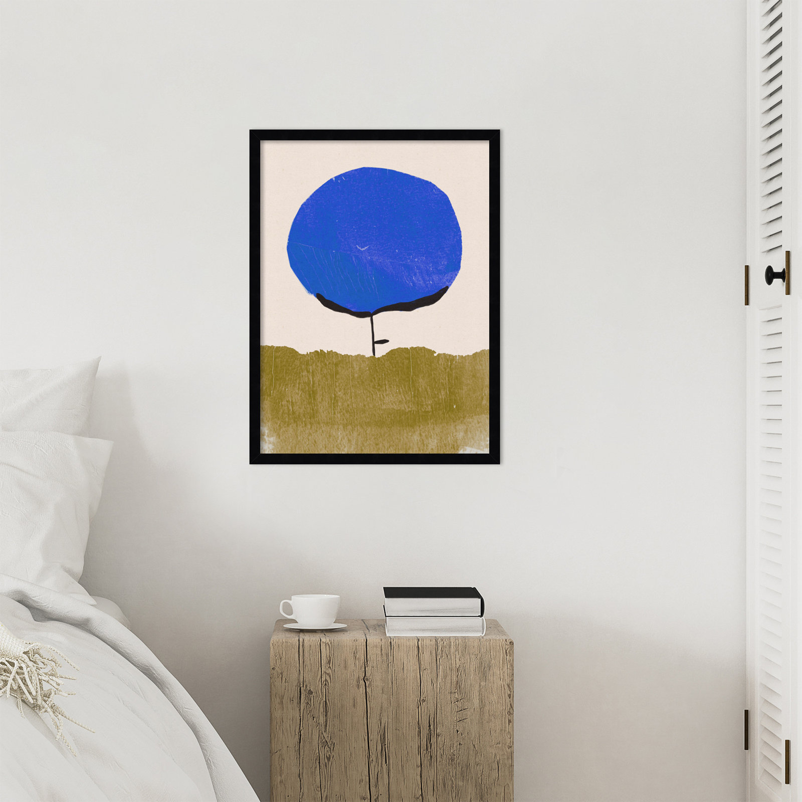 Blue Flower Print by Alisa Galitsyna, 25" H x 19" W, Black
