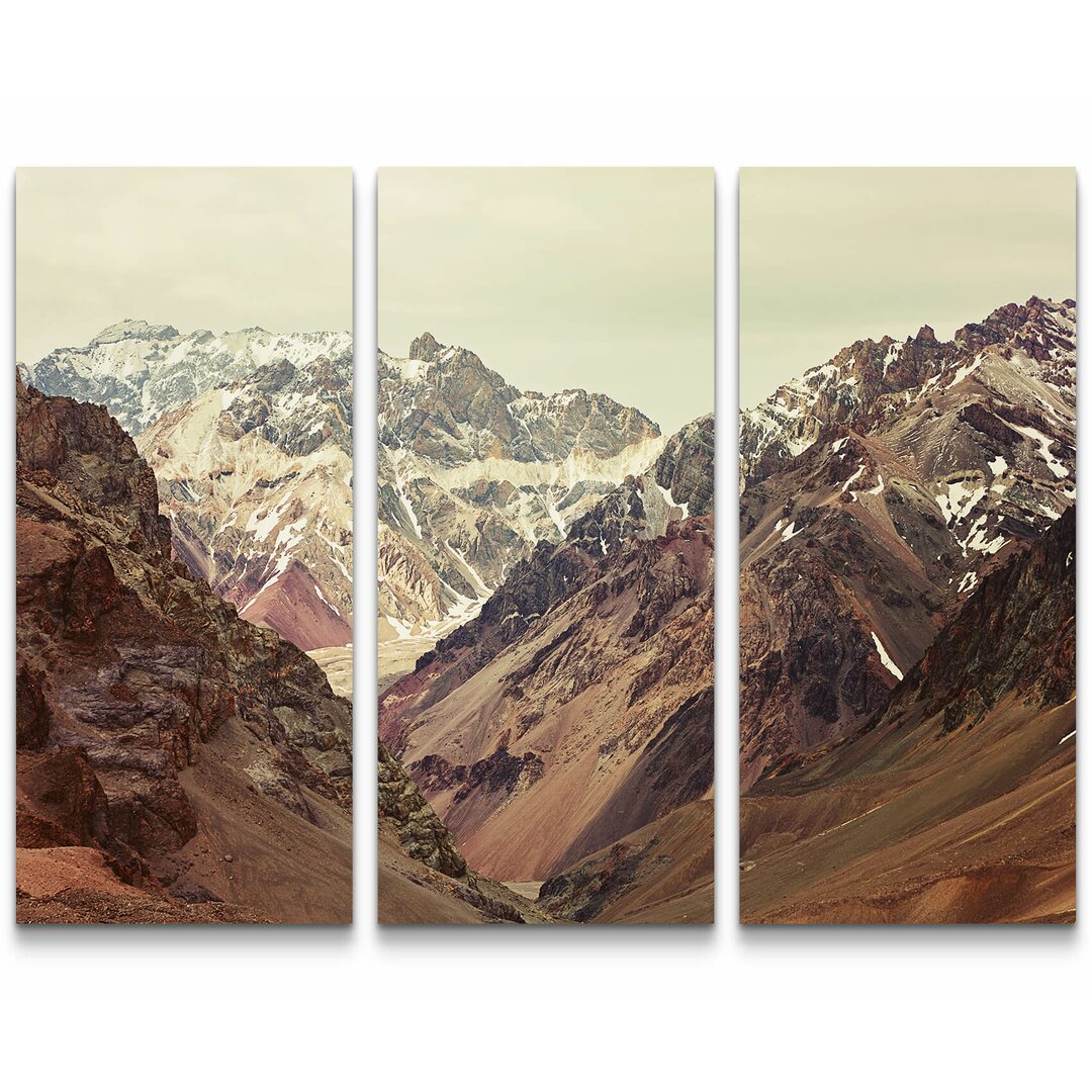 3-tlg. Leinwandbilder-Set Berge im Aconcagua National Park - Argentinien