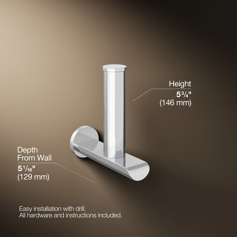 Avid Vertical Toilet Tissue Holder, Polished Chrome