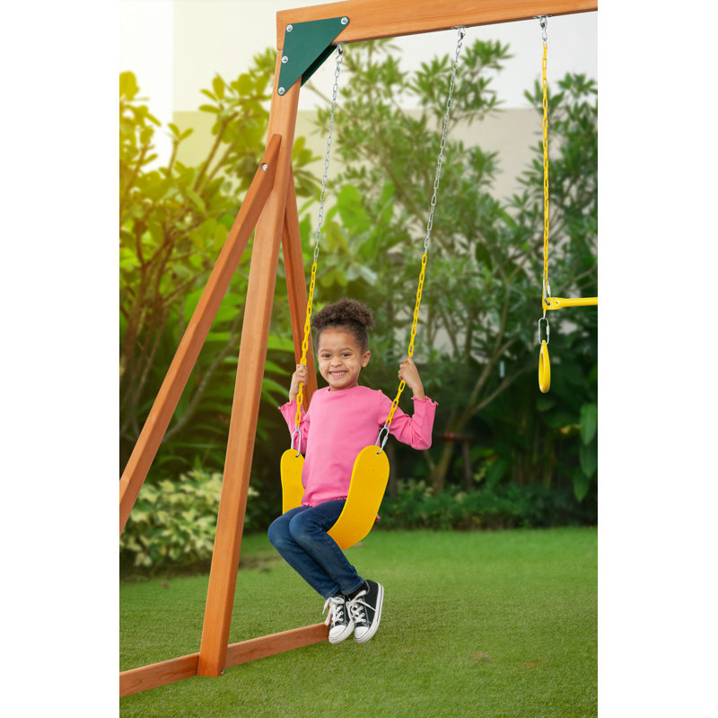 Trailside Wooden Swing Set, Yellow