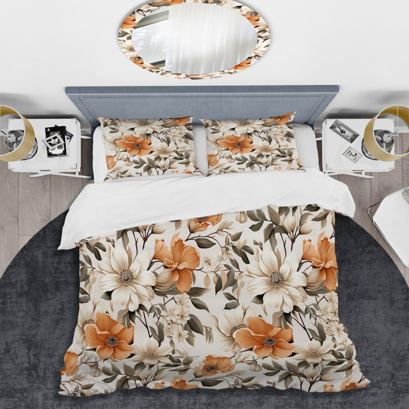 Literie Vintage Florals, Housse de couette pour très grand lit et 2 très