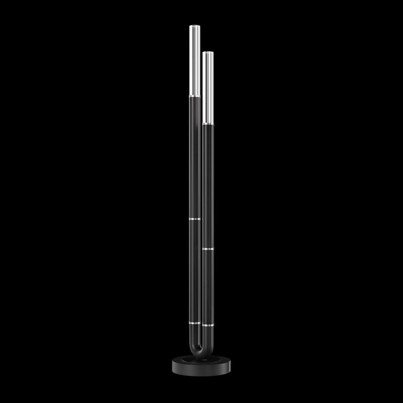 Lampe sur pied H 71,5 po Antonia, Noir / nickel