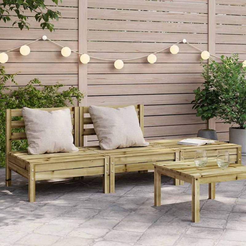 Caspian 190.5cm Wide Wood Patio Sofa, Dark Brown