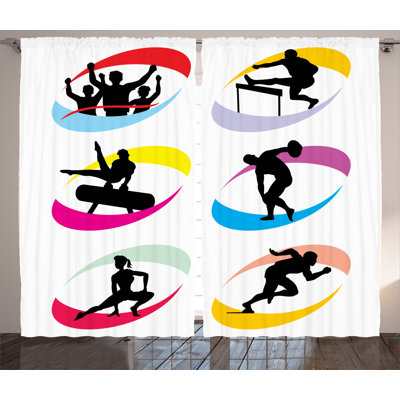 Olympics Semi-Sheer Rod Pocket Curtain Panels