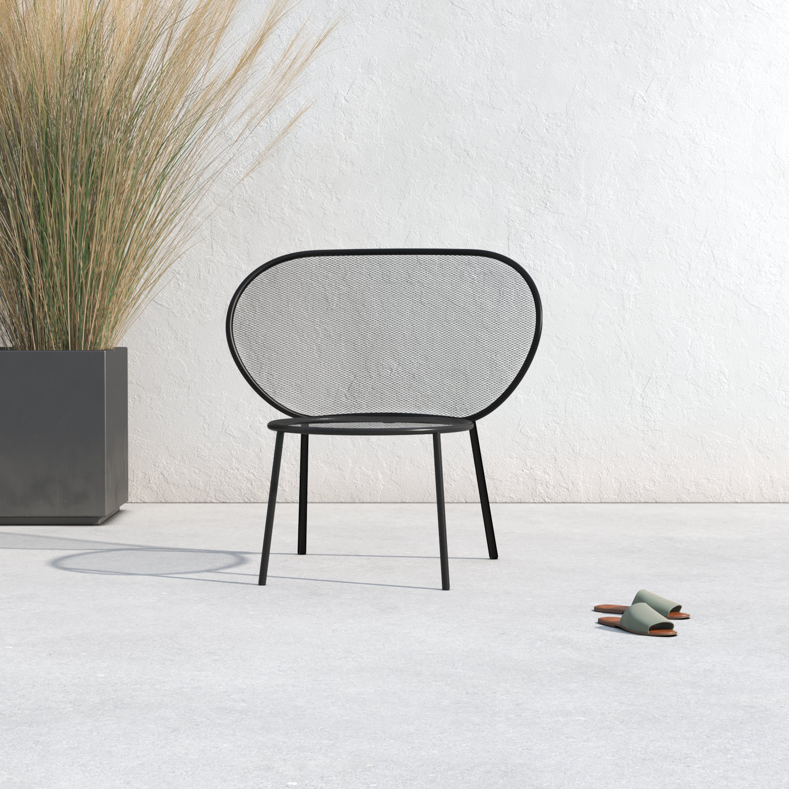 Abberton Patio Lounge Chair, Black