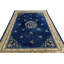 Classic Blue Color Floral Medallion Design Antique Peking Chinese Rug