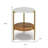 23" White Iron Round End Table
