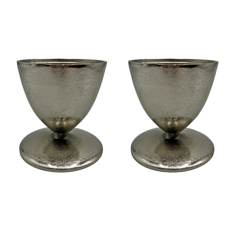 Chandelle conique en aluminium, H 5 po x l 4,75 po x P 4,75 po, Argent