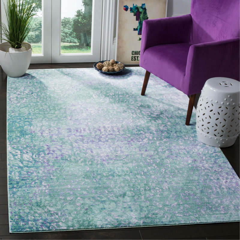Aubryana Performance Abstract Rug, Square 6'7"