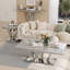 Silver Sde, ensemble de 3 tables d'appoint carrées de luxe avec 4 bases géométriques en miroir
