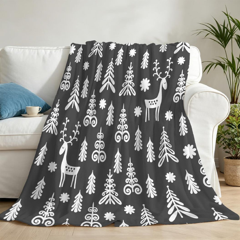 Jeté transparent en flanelle molletonnée ultra douce, pour impression recto pour l'hiver et Noël, Jeté 50 po x 60 po