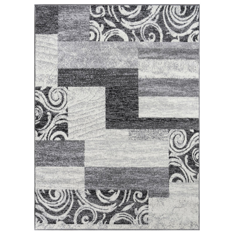 Tapis crème / gris Saddleback, Rectangle 7 pi 10 po x 11 pi 2 po