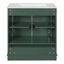 Meuble-lavabo de 30 pouces avec lavabo en céramique, 2 portes à fermeture douce et cadre en bois massif pour un rangement élégant-1074156651