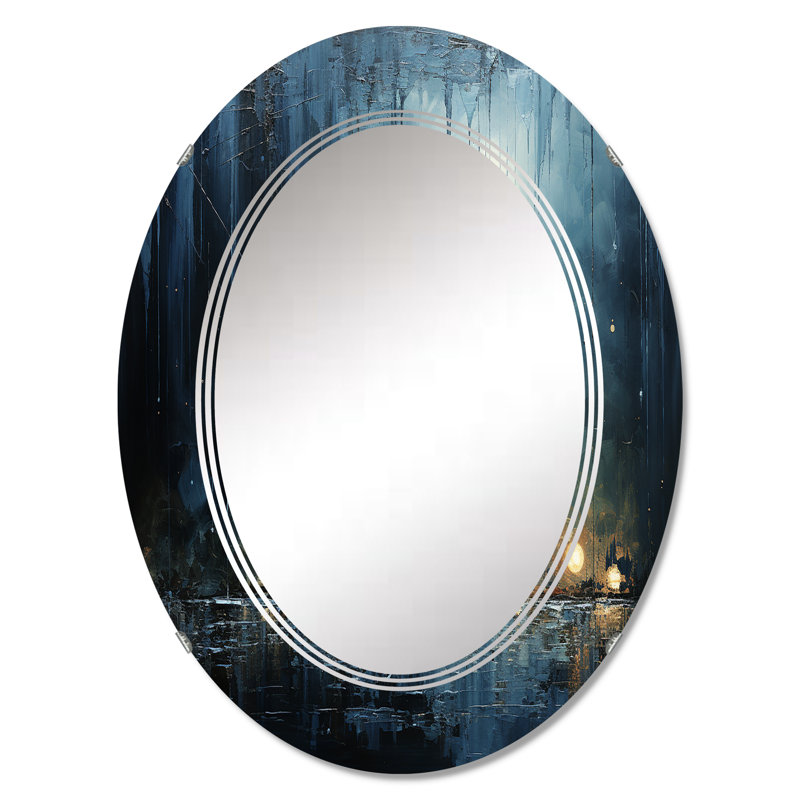 Karfi - Miroir mural moderne ovale, 36 po x 24 po